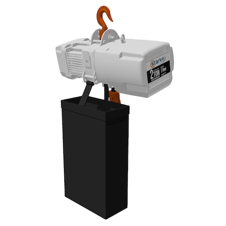 Starke Metal Chain Container for Electric Chain Hoist, Painted Steel, 8"x16" Frame, 25" Bucket Length SCC-25M